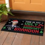 3TM. My Ugly Christmas Brandon Doormat Doormat mockup 1