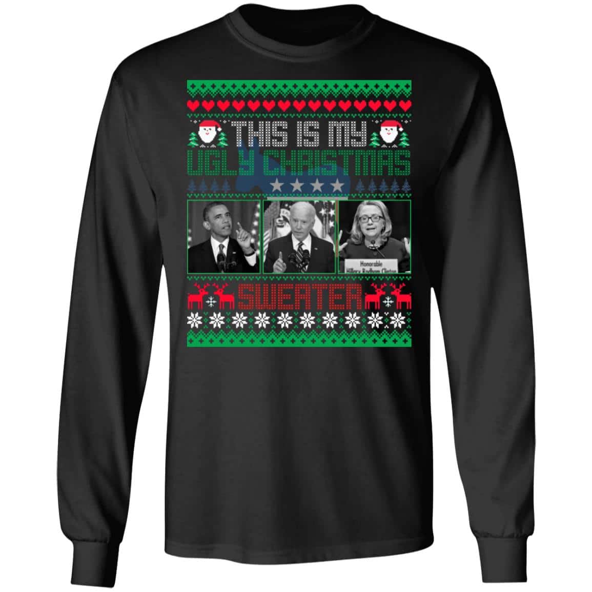 1O. Ugly Christmas (Tee) (1), Black, Long Sleeve