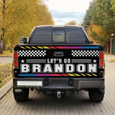 Alternative view of FJB Let's Go Brandon Racing Style Truck Tailgate Decal Sticker - Funny Anti Biden Vinyl Graphic Decal Bumper Sticker