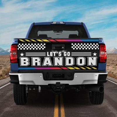 FJB Let's Go Brandon Racing Style Truck Tailgate Decal Sticker - Funny Anti Biden Vinyl Graphic Decal Bumper Sticker
