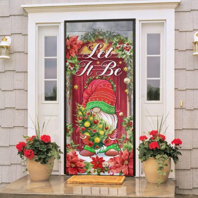 Alternative view of Let It Be Christmas Happy Gnome Decorative Door Cover - Christmas Gift Door Decor