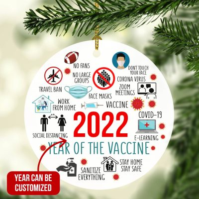 Alternative view of Personalized Christmas Ornament Year Of The Vaccine - Pandemic Ornament - Christmas Decoration