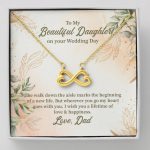 From Dad To My Beautiful Daughter On Your Wedding Day The Walk Down Infinity Heart Pendant Necklace - Infinity Heart Necklace (18K Yellow Gold)