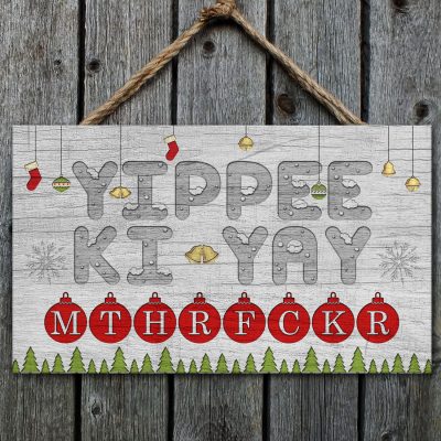 Yippee Ki Yay Mthrfckr Die Hard Christmas Wooden Door Sign - Front Porch Sign Indoor Outdoor Decor Farmhouse