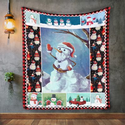 Alternative view of Christmas Let It Snow Happy Fleece Blanket - Mink Sherpa Blanket - Woven Blanket