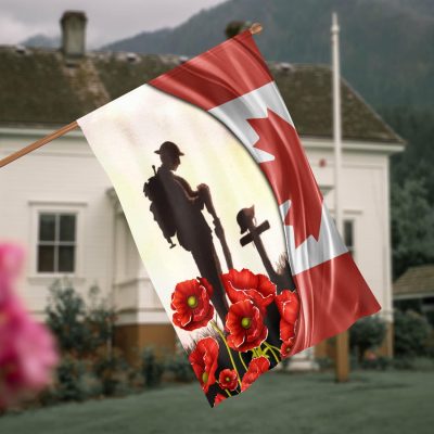 Canada Veteran Flag Remembrance Armistice Poppy Veterans Outdoor Indoor Decorative Garden Flag - House Flag - Wall Flag