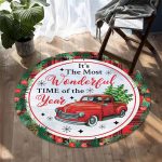 14 HG. It's The Most Beautiful Time Rug(7) Round Rug Mockup 1