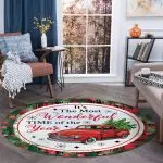 14 HG. It's The Most Beautiful Time Rug(7) Round Rug Mockup 3