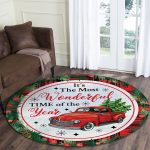 14 HG. It's The Most Beautiful Time Rug(7) Round Rug Mockup 5