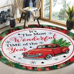 14 HG. It's The Most Beautiful Time Rug(7) Round Rug Mockup 6
