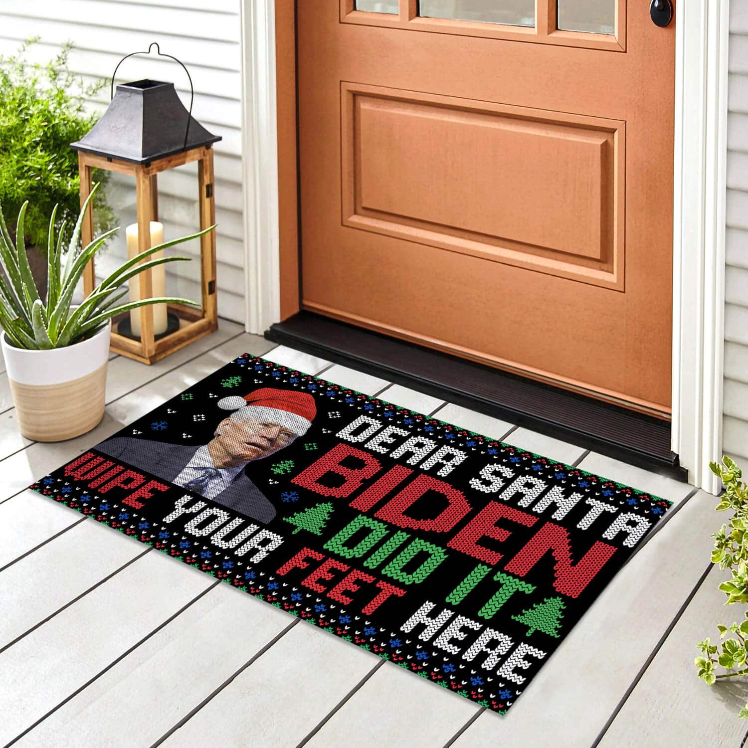 3TM. Dear Santa Biden Did It Doormat Doormat mockup 8