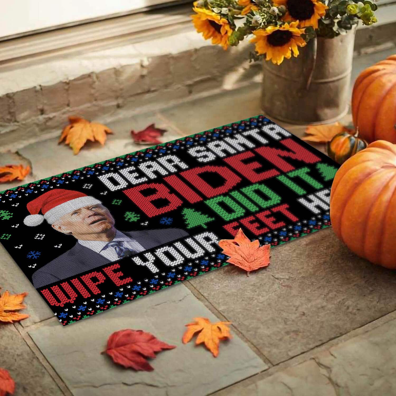 3TM. Dear Santa Biden Did It Doormat Doormat mockup 9