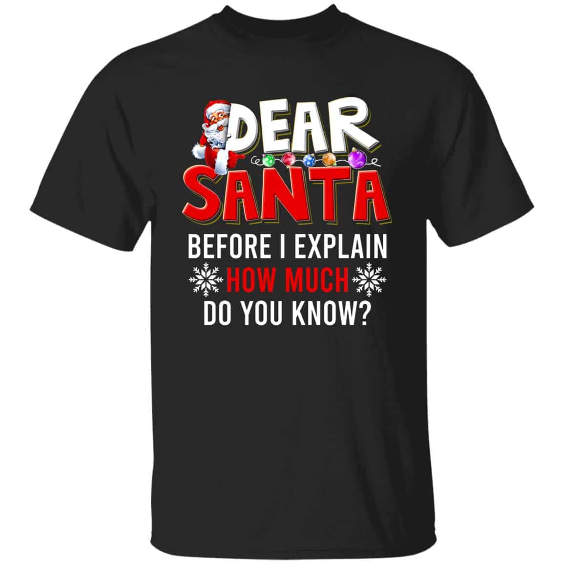 2Th. Dear Santa How Much Do You Know (7), Black, Unisex T-Shirt 2Th. Dear Santa How Much Do You Know (7), Black, Unisex T-Shirt