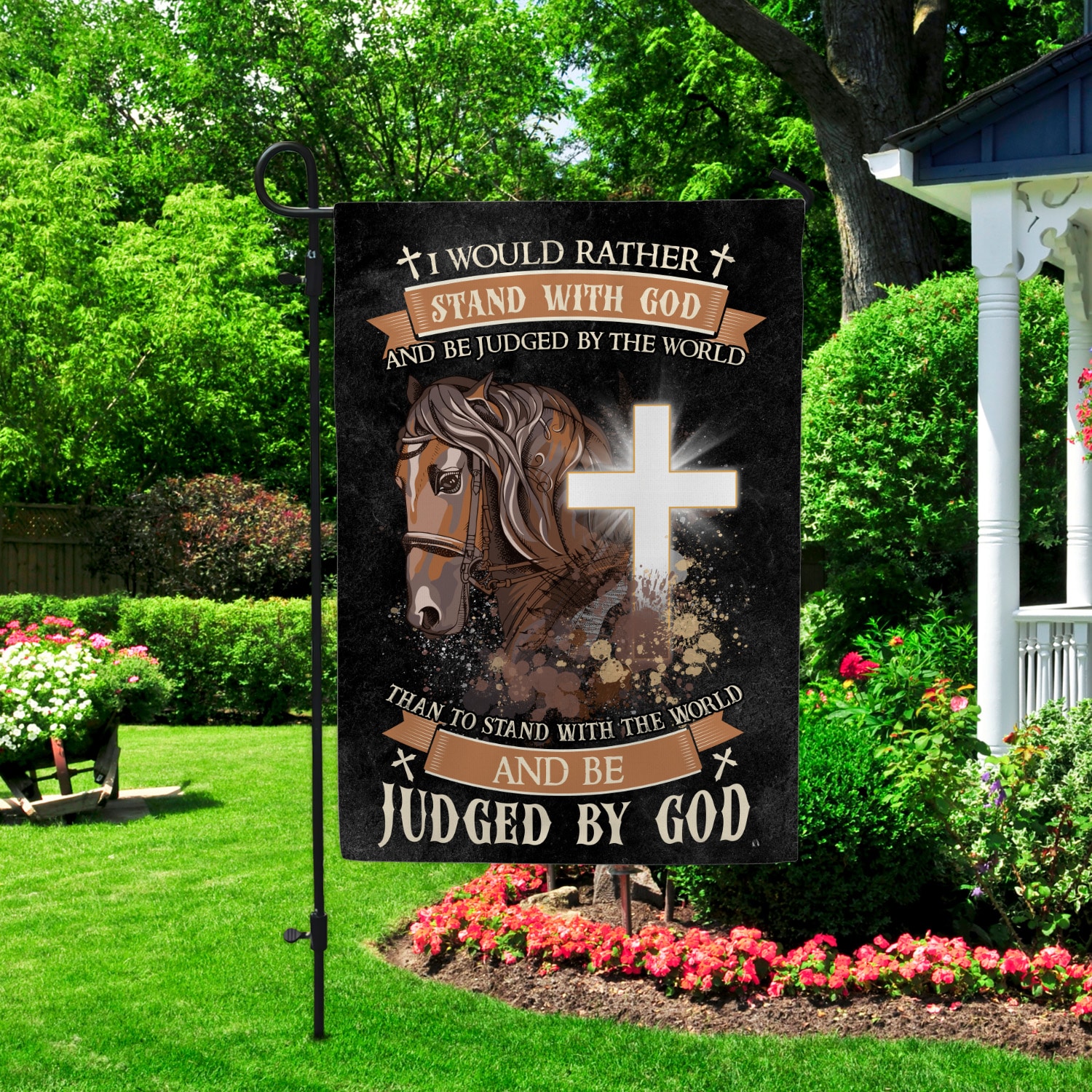 1. Stand With God(7) Garden Flag Mockup 2
