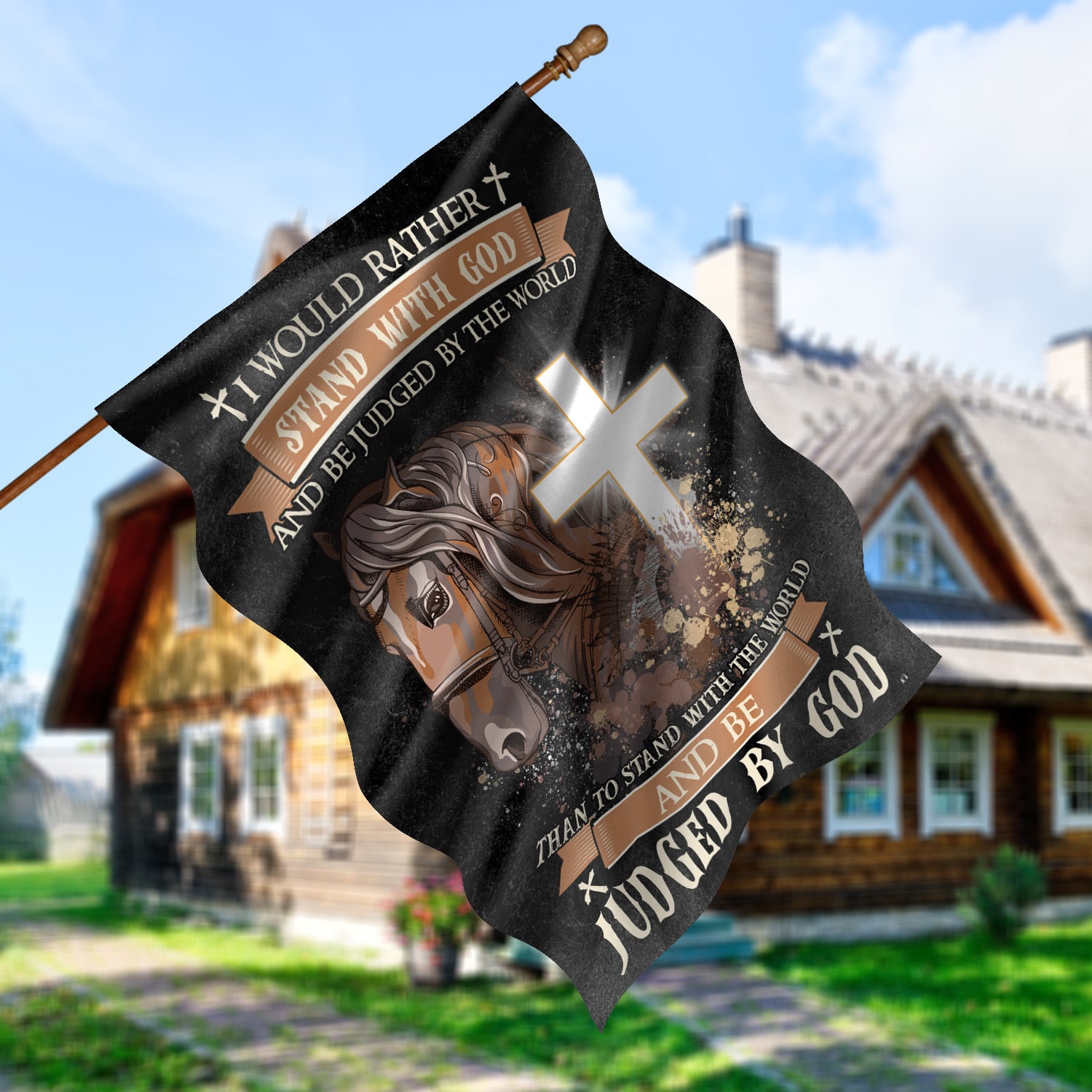 1. Stand With God(7) House Flag Mockup 5