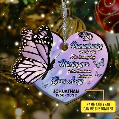 Alternative view of Personalized Remembering You Is Easy Christmas In Heaven Ornament - Memorial Ornament For Loss Of Loved One