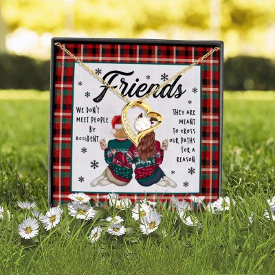 Alternative view of Friends We Don't Meet People By Accident They're Meant to Cross Our Path Bestie Forever Love Pendant Necklace