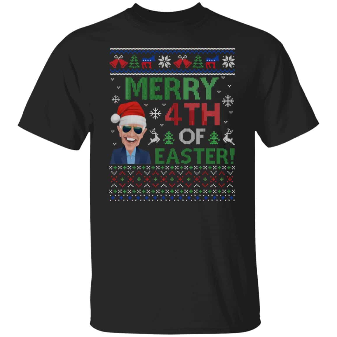 4TM. Merry 4th Of Easter, Black, Unisex T-Shirt
