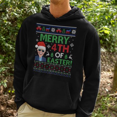 Alternative view of Funny Merry 4th Of Easter Joe Biden Ugly Christmas T-Shirt - Hoodie - Sweatshirt
