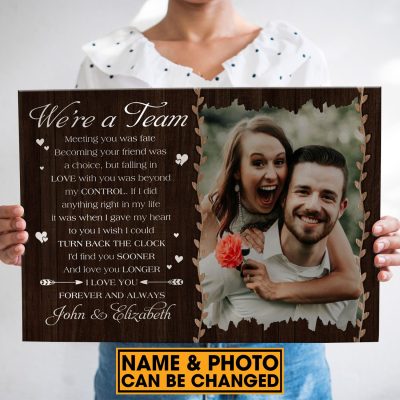 Alternative view of Custom Photo We're A Team Meeting You Was Fate Personalized Couple Name Framed Canvas Prints - Wall Art - Poster
