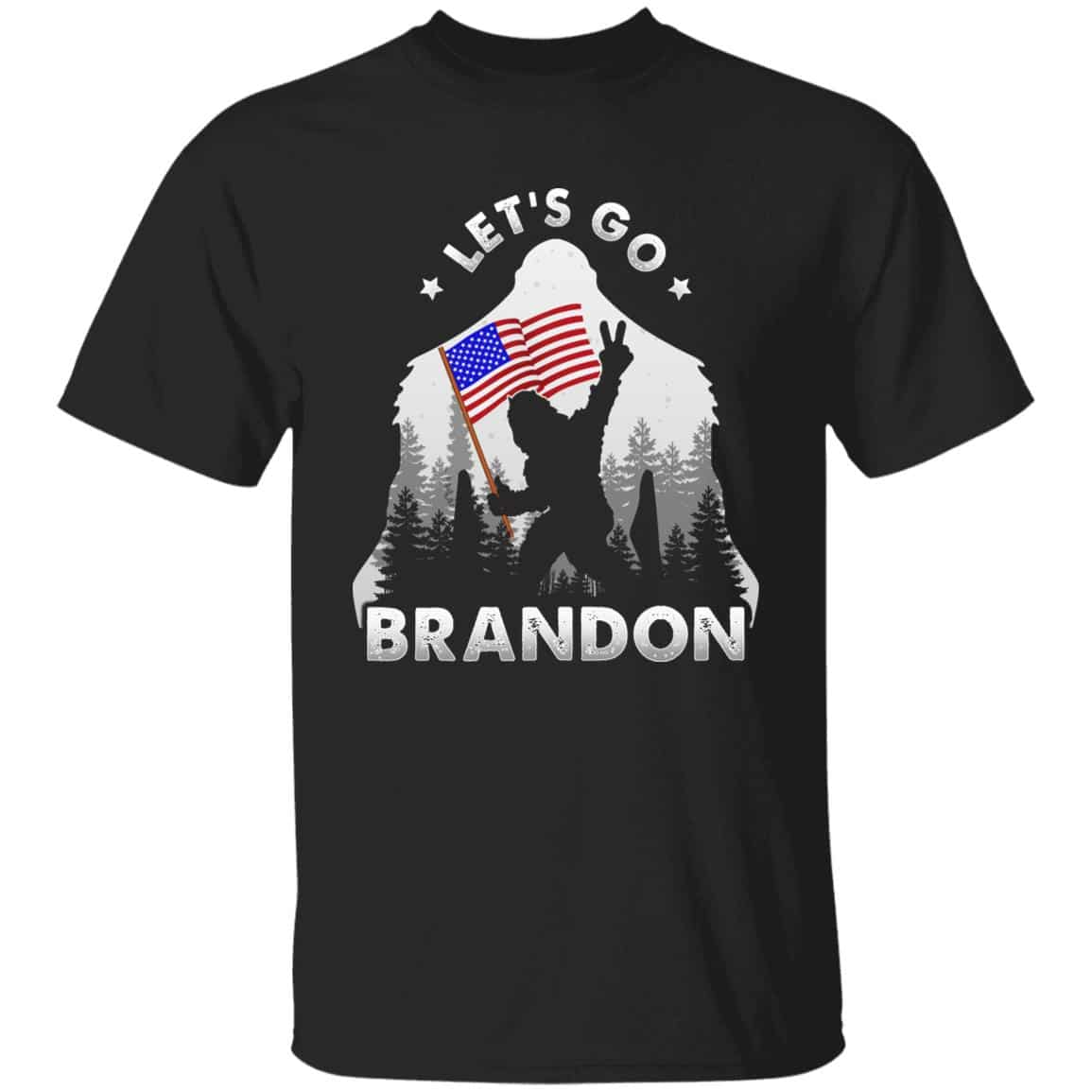 1VT. UU TIEN Bigfoot Let's Go Brandon Ugly, Black, Unisex T-Shirt 1VT. UU TIEN Bigfoot Let's Go Brandon Ugly, Black, Unisex T-Shirt