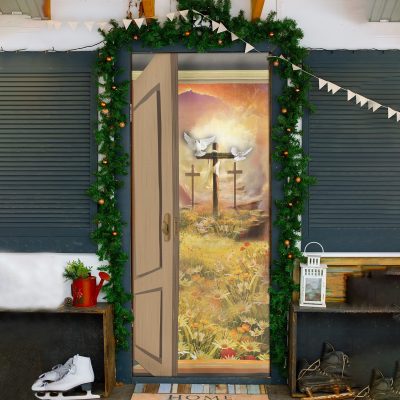 Alternative view of God Door Open Decorative Door Cover - Jesus Cross Christians Door Decoration