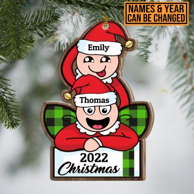 Alternative view of Personalized Couple Christmas Ornament - Custom Name Couple Ornament - Holiday Decoration Gift
