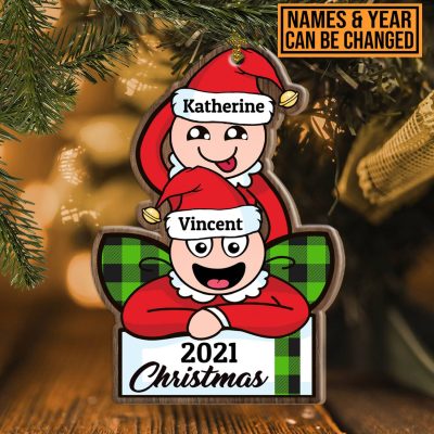 Personalized Couple Christmas Ornament - Custom Name Couple Ornament - Holiday Decoration Gift