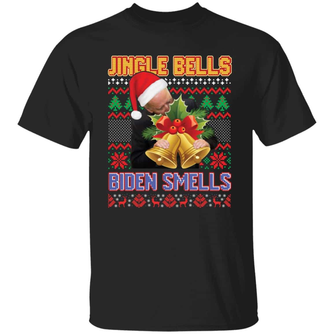 34 HG UU TIEN. Jingle Bells Biden Smells, Black, Unisex T-Shirt 34 HG UU TIEN. Jingle Bells Biden Smells, Black, Unisex T-Shirt