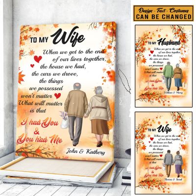 Alternative view of Custom Couple Canvas To My Husband Wife When We Get To The End Of Our Lives Together Gallery Wrapped Canvas Print