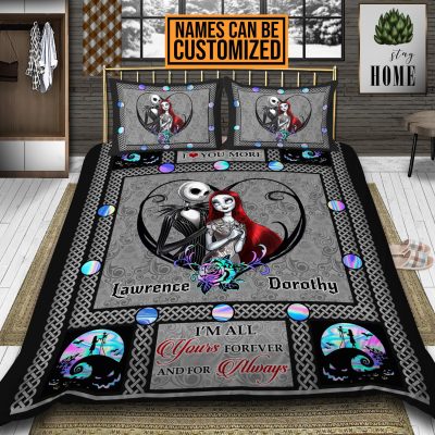 Alternative view of Personalized Jack And Sally Custom Bedding Set - Custom Couple Pillow and Duvet Cover