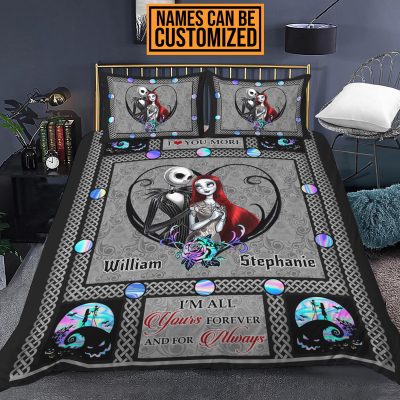 Personalized Jack And Sally Custom Bedding Set - Custom Couple Pillow and Duvet Cover