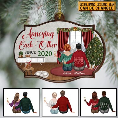 Annoying Each Other Personalized Married Couple Custom Shaped Christmas Ornament - Custom Anniversary Ornament