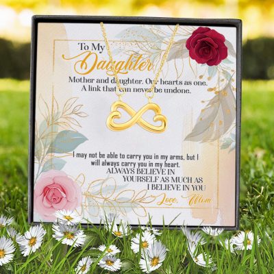 Alternative view of From Mom To My Daughter Mother And Daughter Our Hearts As One Infinity Heart Pendant Necklace