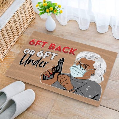 Alternative view of 6ft Back or 6ft Under Funny Entrance Indoor Outdoor Decorative Doormat - Funny Six Feet Welcome Mat