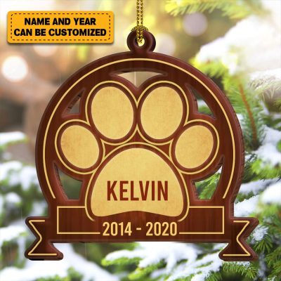 Personalized Your Pet's Name In Loving Memory Dog Ornament - Custom Dog Memorial Keepsake Christmas Ornament