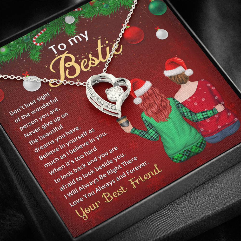 Bestie Don't Lose Sight of the Wonderful Person You Are Never Give Up Forever Love Pendant Necklace Bestie Don't Lose Sight of the Wonderful Person You Are Never Give Up Forever Love Pendant Necklace