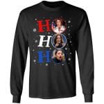 15 HG UU TIEN. Ho Ho Ho (tee), Black, Long Sleeve