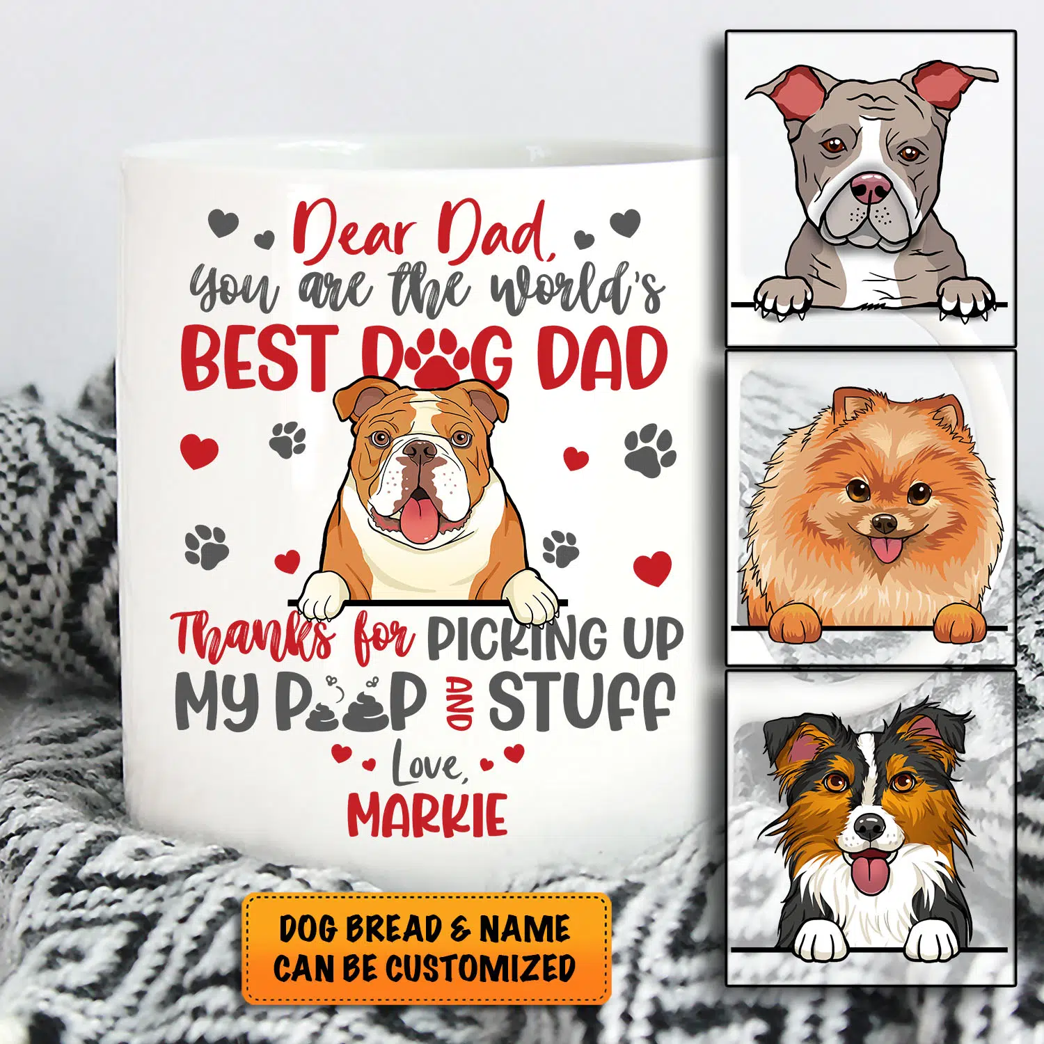 1VT. Best Dog Dad Clip Art mug mk4