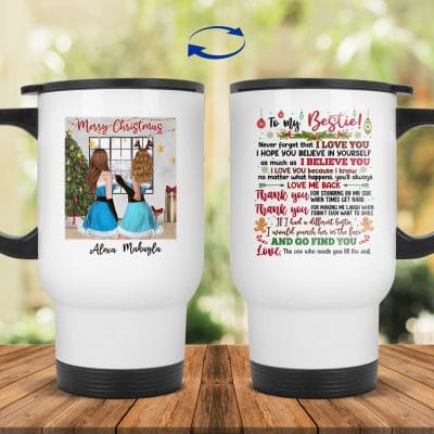 14 oz. White Travel Mug