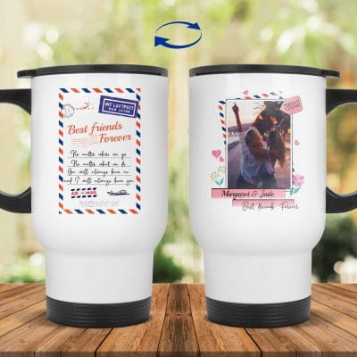 14 oz. White Travel Mug