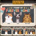 Personalized Smiling Cat I Found My Furever Home House Doormat - Custom Cat Breeds Outdoor Doormat