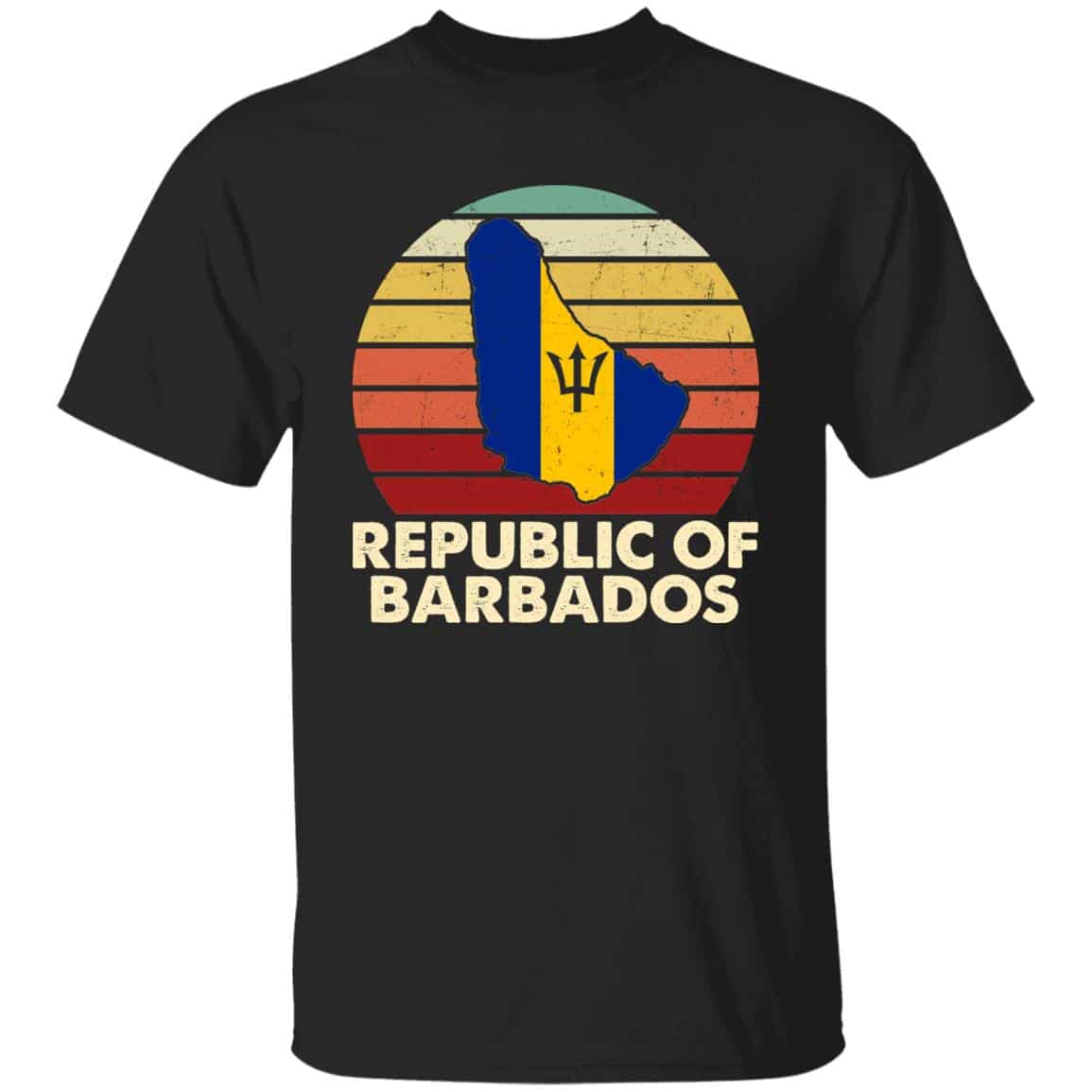 Republic of Barbados 2, Black, Unisex T-Shirt
