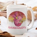 Gamesolotl Gamer Axolotl Playing Video Games Ceramic Coffee Mug - Water Bottle - Beer Stein