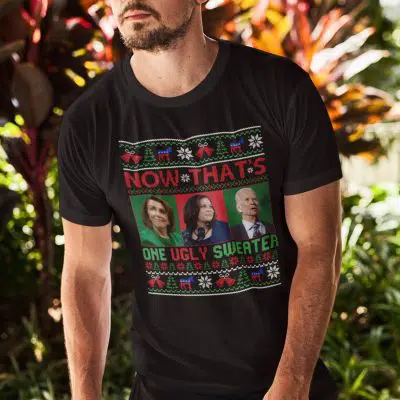 Alternative view of Now That's One Ugly Sweater Biden Harris Pelosi Ugly Christmas T-Shirt - Hoodie - Sweatshirt