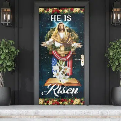 Jesus Christ Christmas Decorative Front Door Cover - Christmas Nativity Scene Outdoor Door Cover Decorations