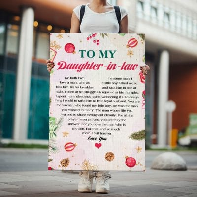 Alternative view of To My Daughter-In-Law We Both Love The Same Man From Mother-In-Law Framed Canvas Prints - Wall Art - Posters