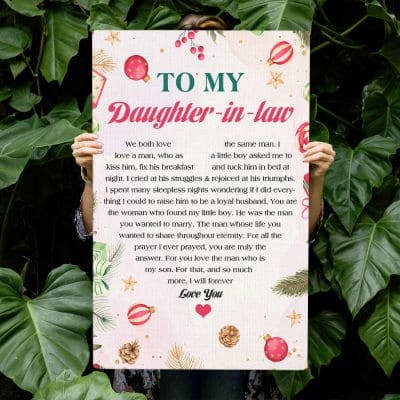 To My Daughter-In-Law We Both Love The Same Man From Mother-In-Law Framed Canvas Prints - Wall Art - Posters
