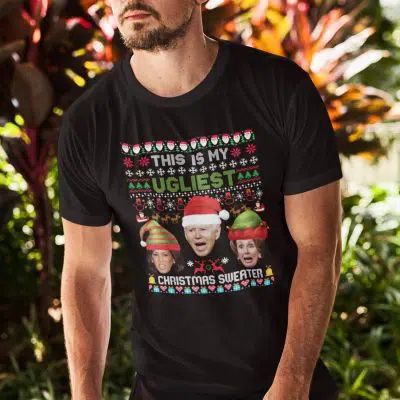Alternative view of This Is My Ugliest Christmas Sweater Funny Biden Harris Pelosi T-shirt - Hoodie - Sweatshirt