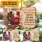 Personalized Friends When It Hasn't Been For Your Day Best Friends Custom Shaped Christmas Ornament